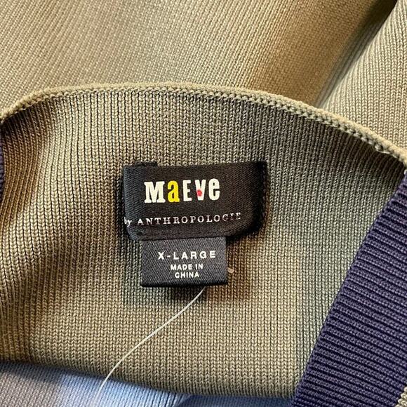 Maeve Anthropologie Sleeveless Sporty Stripe Mini Dress Size XL Blue Green NWT - Picture 9 of 11